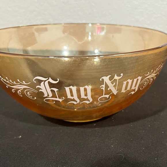 COPY - Vintage Jeannette Glass Marigold Egg Nog Bowl Orange Lusterware Punch Bo… - Picture 2 of 8